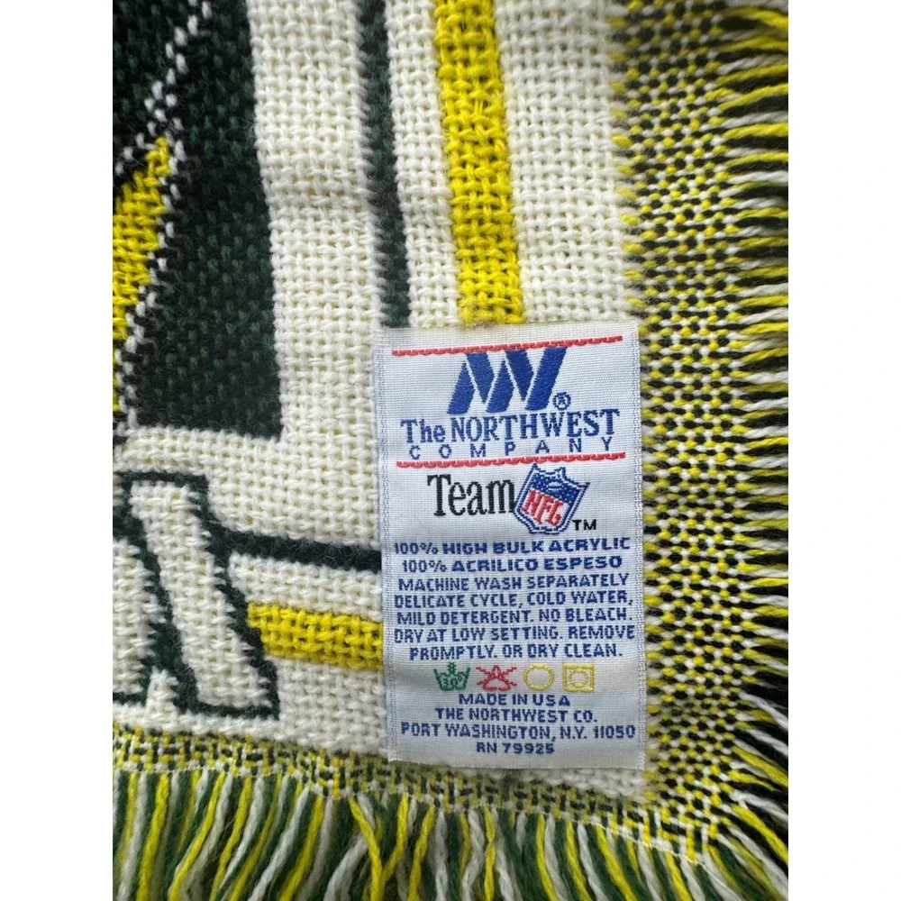 Vintage Green Bay Packers Woven Throw Blanket The Northwest Co NFL 60x47